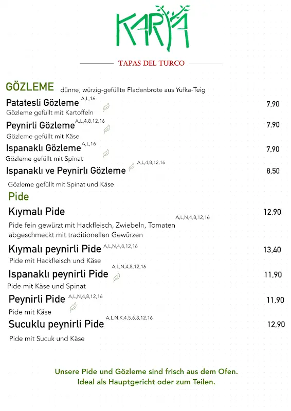 Menu_Cafe Karya - Tapas del Turco_Schwabmünchen_immagine_3