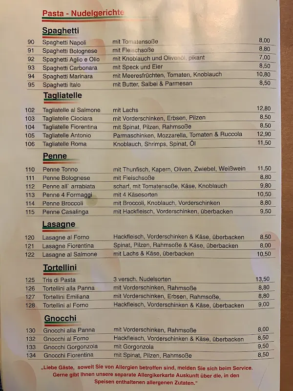 Menu_Restaurant Bel Mare da Antonio_Untermeitingen_immagine_1