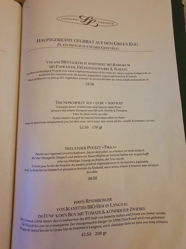 Menu_Restaurant Landhaus Liebefeld_Liebefeld_image_1