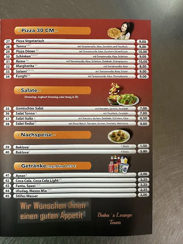 Menu_Babas Lounge_Schwandorf_immagine_1