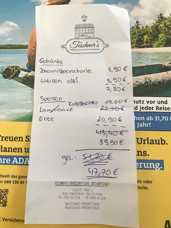 Menu_Teschners Herrschaftliche Gastwirtschaft - Christoph Teschner E.K._Saale_image_2