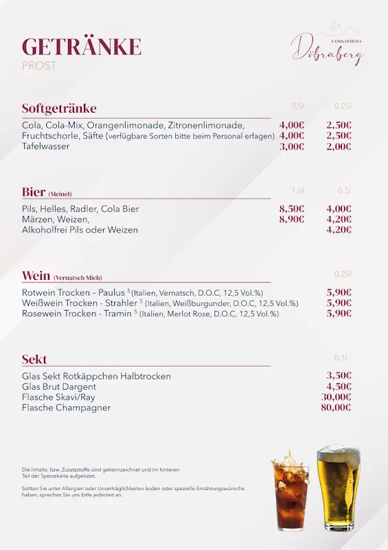 Menu_LANDGASTHAUS Döbraberg_Wald_immagine_1