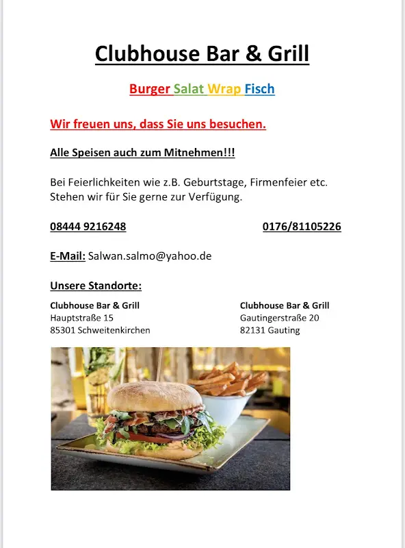 Menu_Clubhouse Grill & Bar Restaurant_Schweitenkirchen_image_3