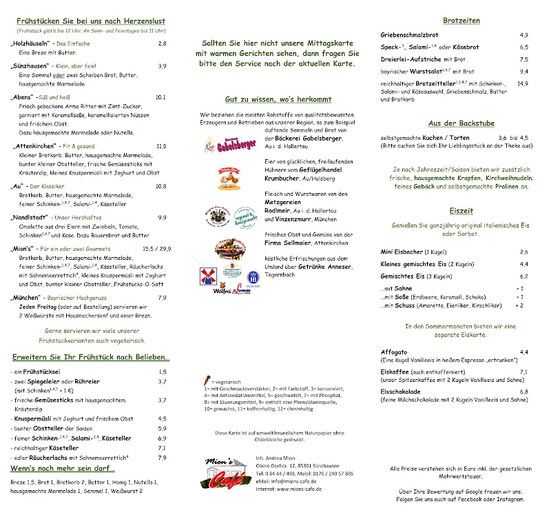 Menu_Mion's Café_Schweitenkirchen_image_2