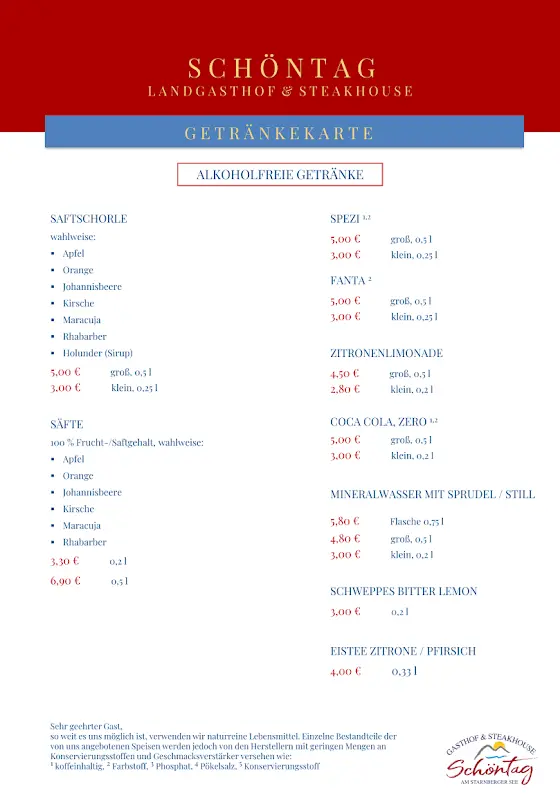 Menu_Hotel Landgasthof Schöntag & Steak House_Münsing_immagine_2