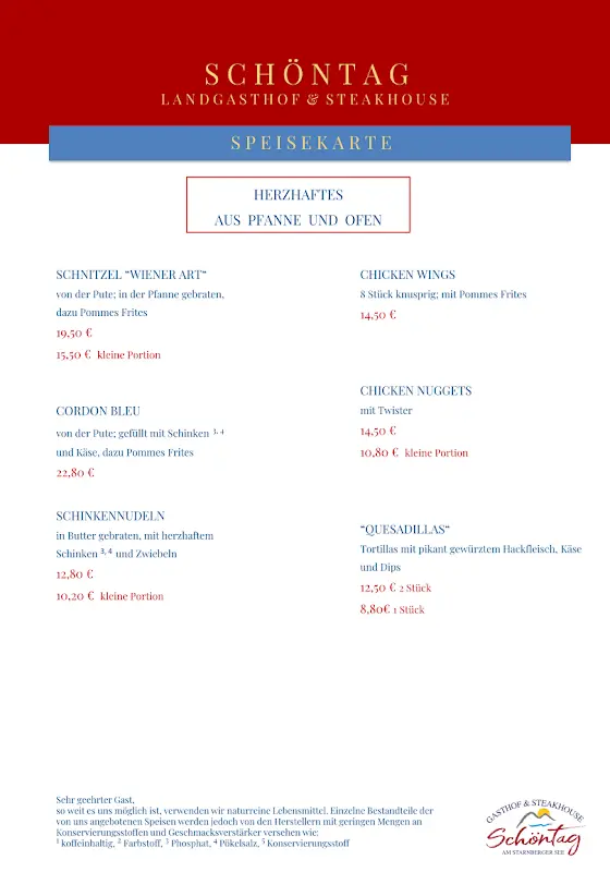 Menu_Hotel Landgasthof Schöntag & Steak House_Münsing_immagine_4