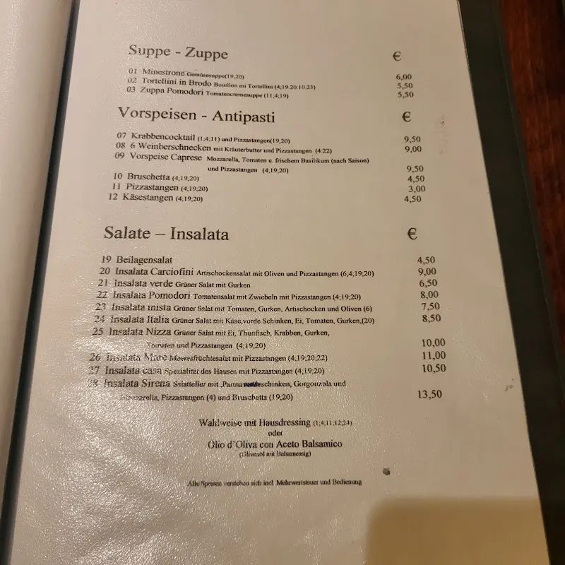 Menu_Ristorante Pizzeria Sirena Sennfeld_Sennfeld_immagine_1