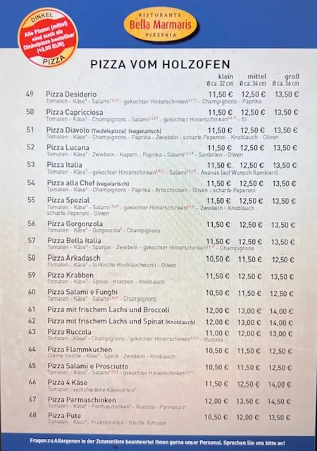 Menu_Bella Marmaris Sinsheim_Sinsheim_image_1