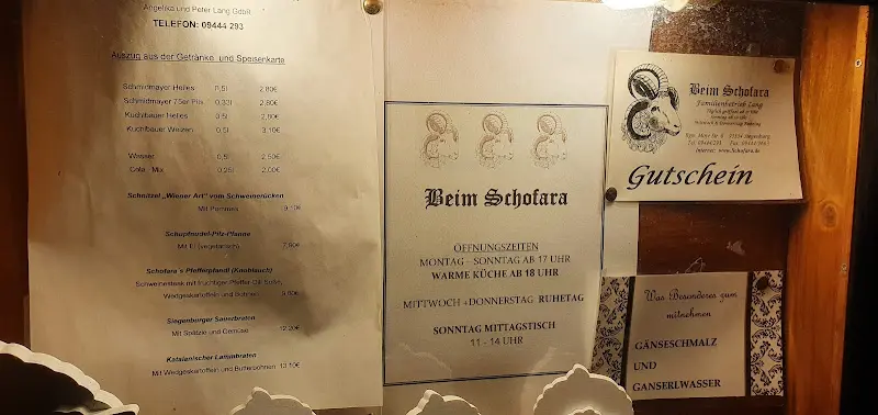 Menu_Gasthof Beim Schofara_Siegenburg_immagine_1