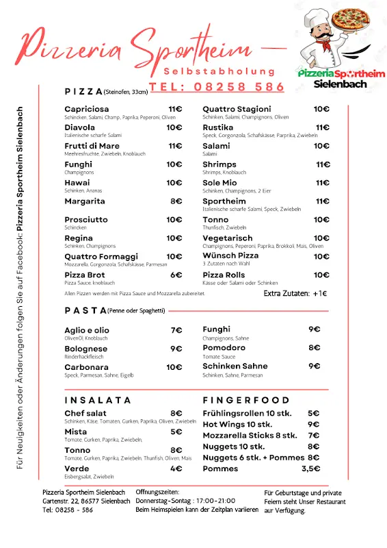 Menu_Pizzeria Sportheim Sielenbach_Sielenbach_immagine_1