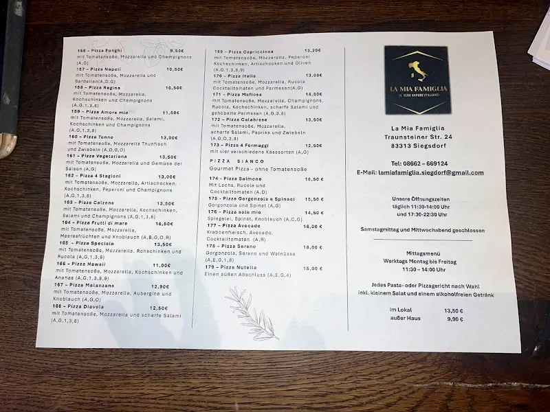 Menu_Ristorante La Mia Famiglia_Siegsdorf_immagine_1