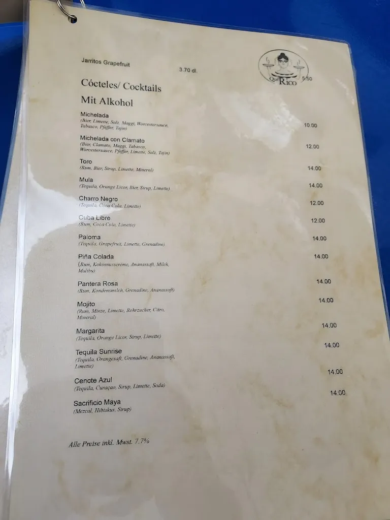 Menu_Qué Rico Bistro (Mexikanisch/Mexican)_Bern_image_1