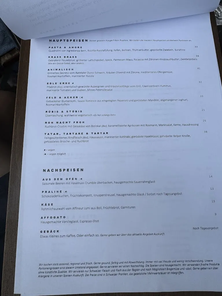 Menu_Restaurant Eiger_Bern_image_1