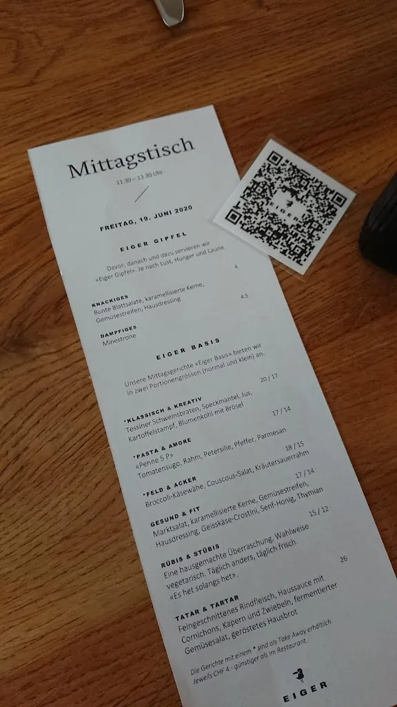 Menu_Restaurant Eiger_Bern_image_2