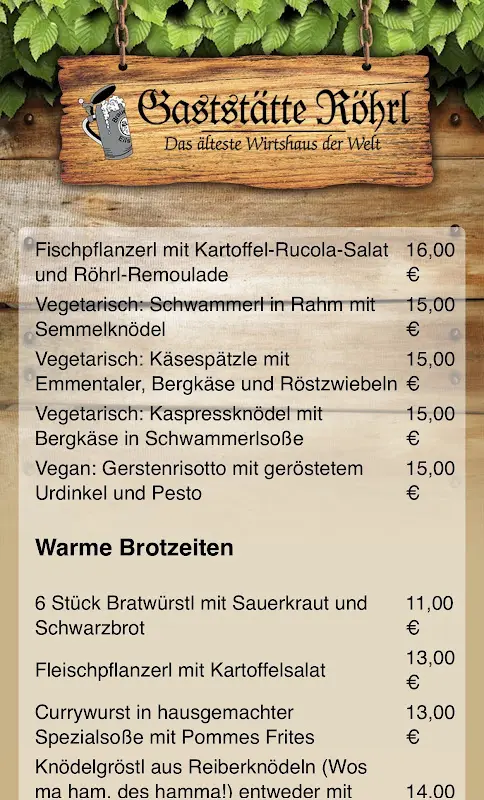 Menu_Gaststätte Röhrl_Sinzing_image_1