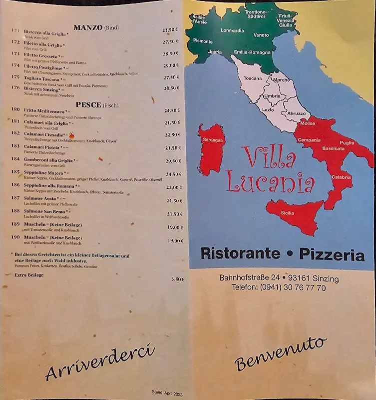 Menu_Ristorante Pizzeria Villa Lucania_Sinzing_image_1