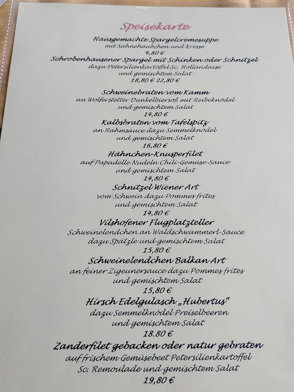 Menu_Flugplatz-Restaurant Vilshofen Terrassencafé M+R_Donau_image_1