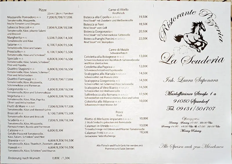 Menu_Restaurant La Scuderia_Spardorf_image_2