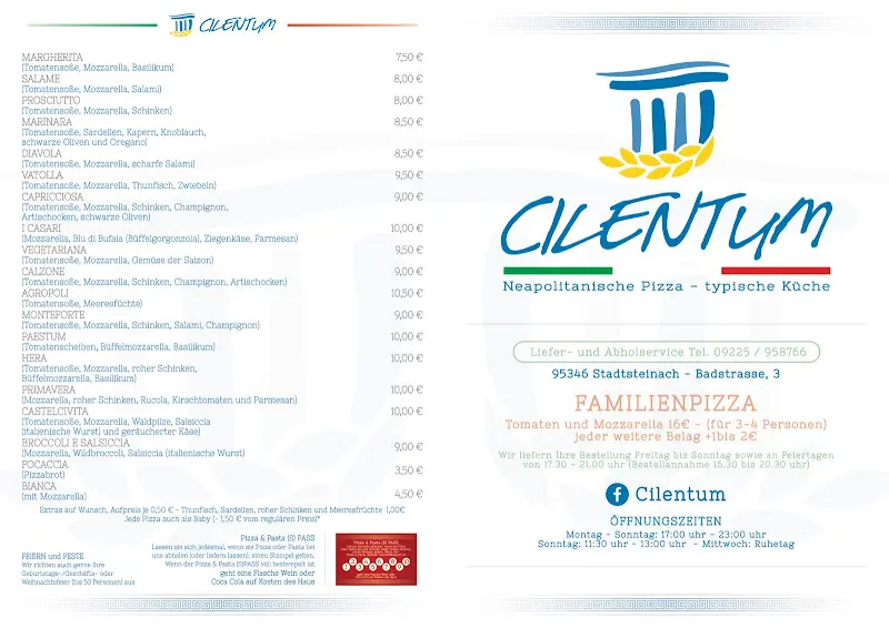 Menu_Pizzeria & Restaurant -Cilentum_Stadtsteinach_image_2