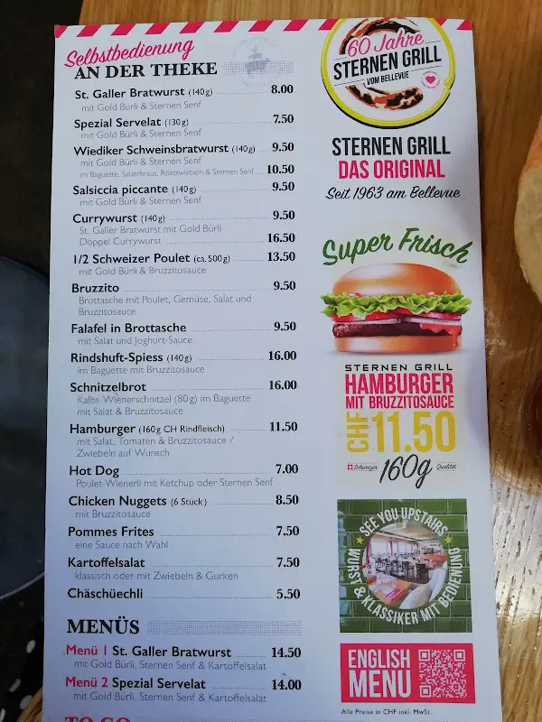 Menu_Sternen Grill + Sternen Grill Restaurant im oberen Stock._Zürich_immagine_4