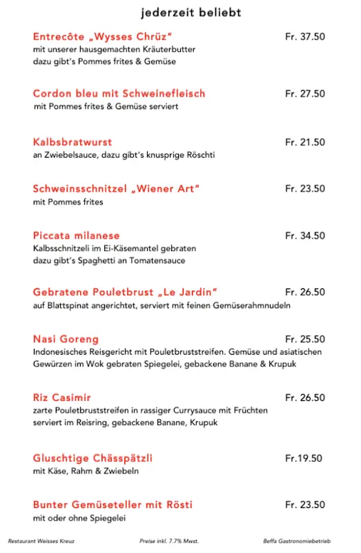 Menu_Restaurant Weisses Kreuz_Zürich_image_1