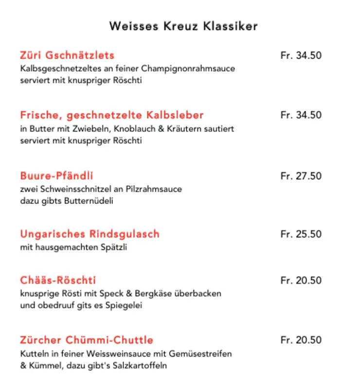 Menu_Restaurant Weisses Kreuz_Zürich_image_3