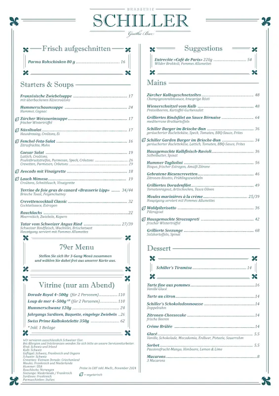 Menu_Brasserie Schiller_Zürich_image_1