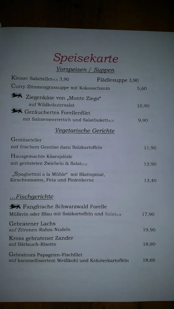 Menu_Landgasthaus Aichhalder Mühle_Schiltach_immagine_3