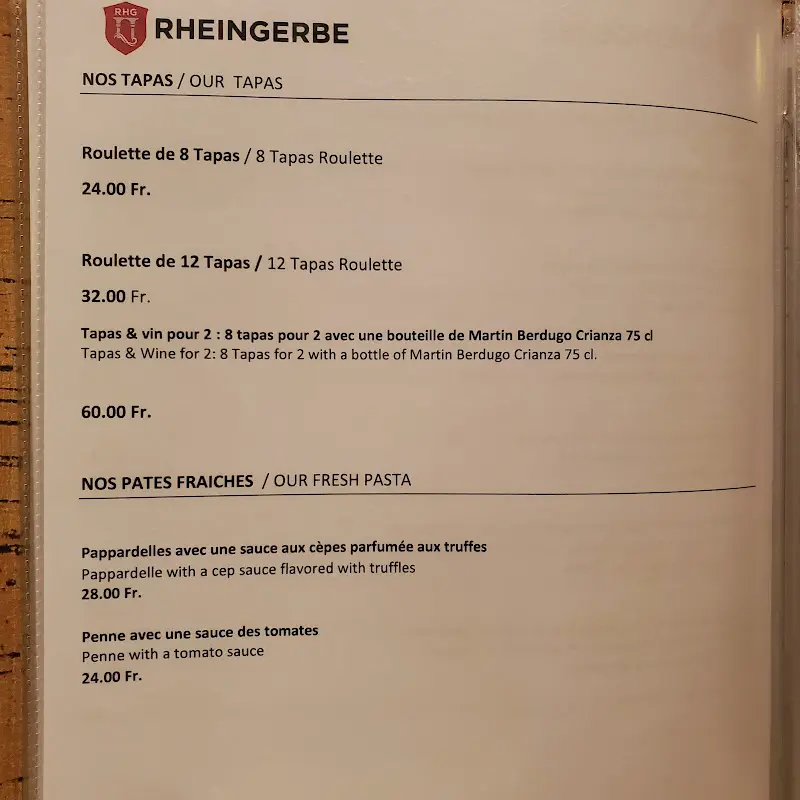 Menu_Restaurant & Hotel Rheingerbe_Rhein_immagine_2