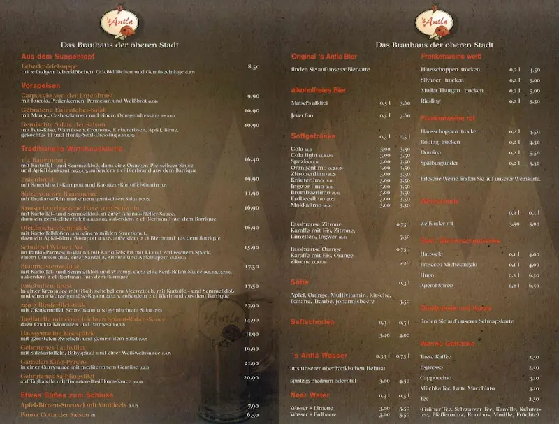 Menu_s'Antla Brauereigasthof_Kronach_image_1