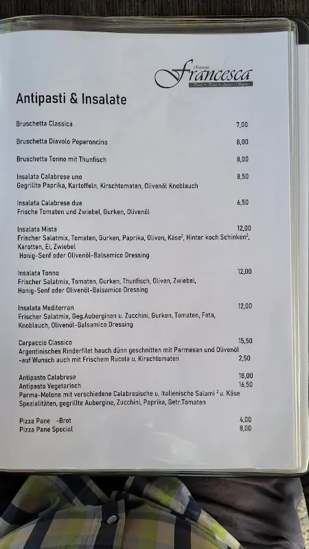 Menu_Ristorante & Pizzeria Francesca Kronach_Kronach_image_1