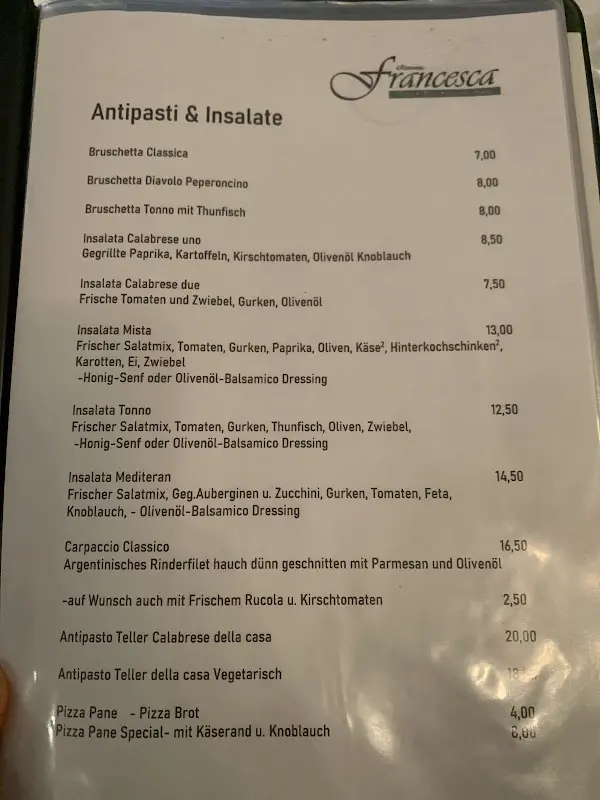 Menu_Ristorante & Pizzeria Francesca Kronach_Kronach_image_4