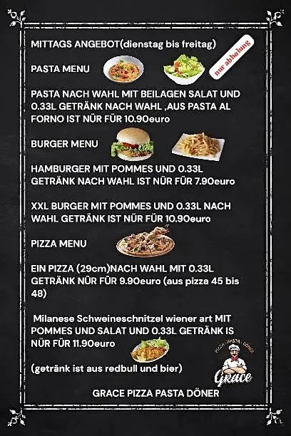 Menu_Grace Pizza, Pasta & Döner_Straßkirchen_image_1