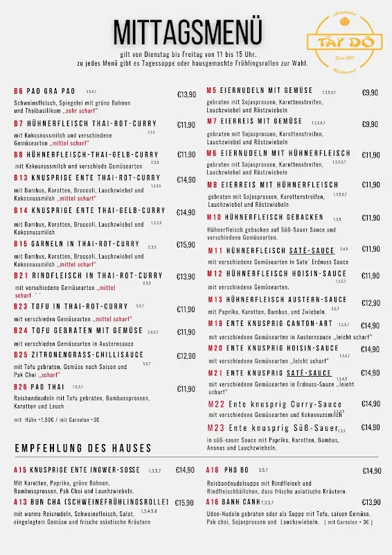 Menu_Tay Do Restaurant_Rosenheim_immagine_1