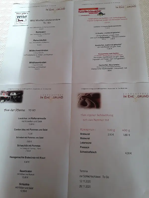 Menu_Landgasthof Ehegrund - Günter Stiegler_Sugenheim_image_1