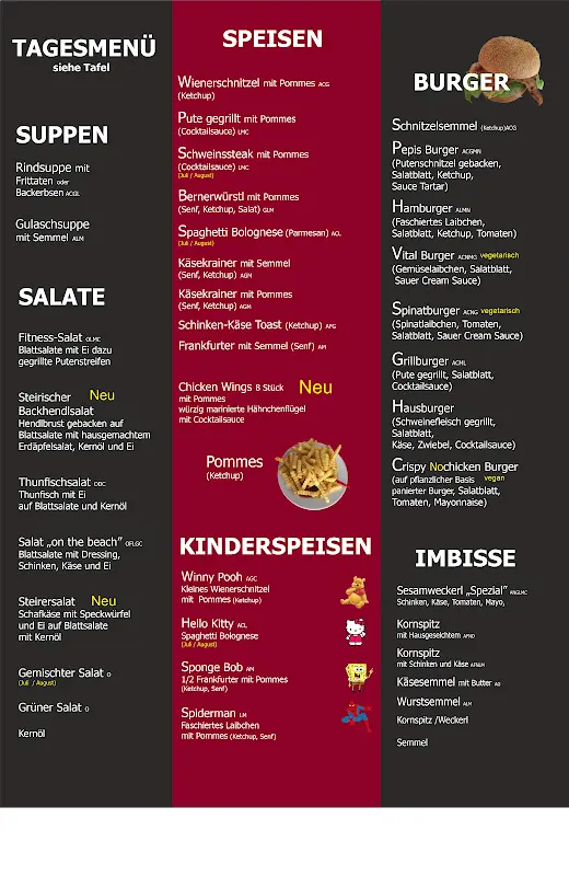 Menu_Strandrestaurant Pepis Stube - geöffnet von Mai bis September_Austria_image_1