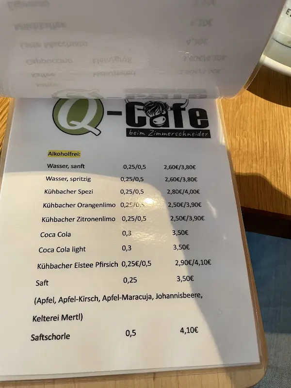 Menu_Q-Cafe beim Zimmerschneider_Sulzemoos_immagine_1