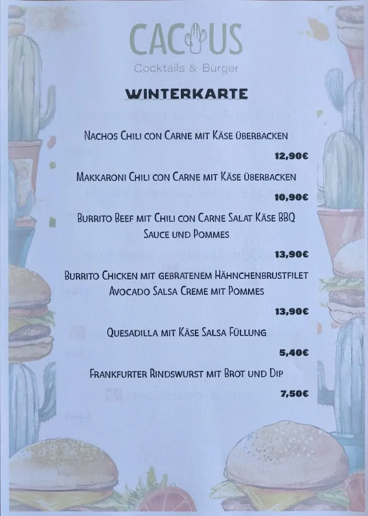 Menu_CACTUS - Cocktails & Burger_Rappenau_immagine_1