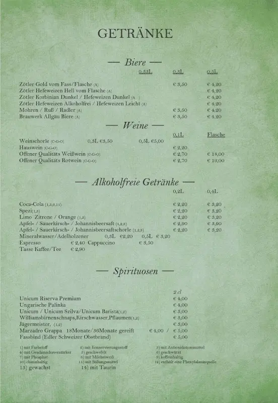 Menu_Gaststätte zum Posthörnle_Durach_immagine_1