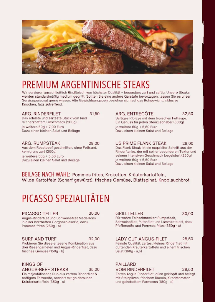 Menu_Italian Steak-Restaurant Picasso_Wimpfen_immagine_2