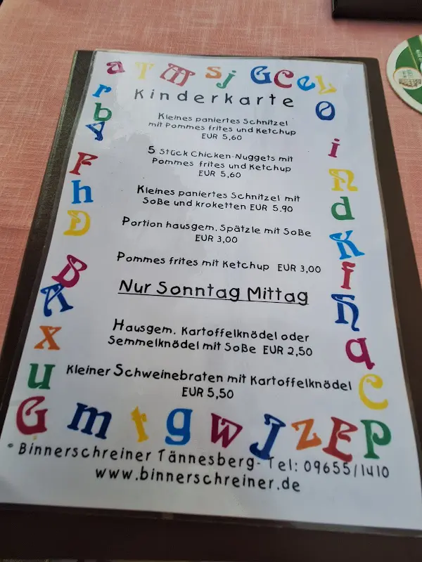 Menu_Restaurant Binnerschreiner_Tännesberg_immagine_1
