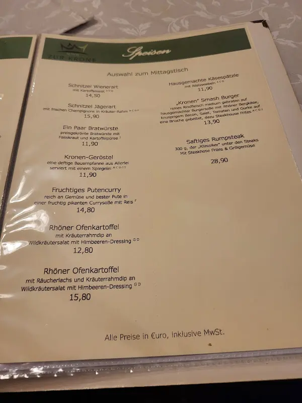 Menu_Gasthof und Metzgerei 