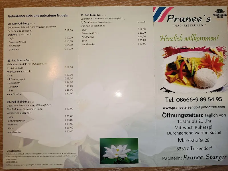 Menu_Pranee's Thai Restaurant_Teisendorf_image_1