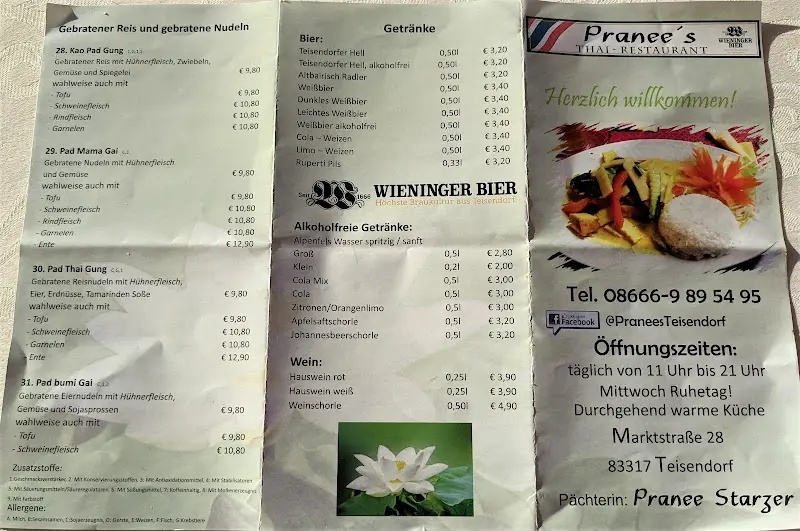 Menu_Pranee's Thai Restaurant_Teisendorf_image_3