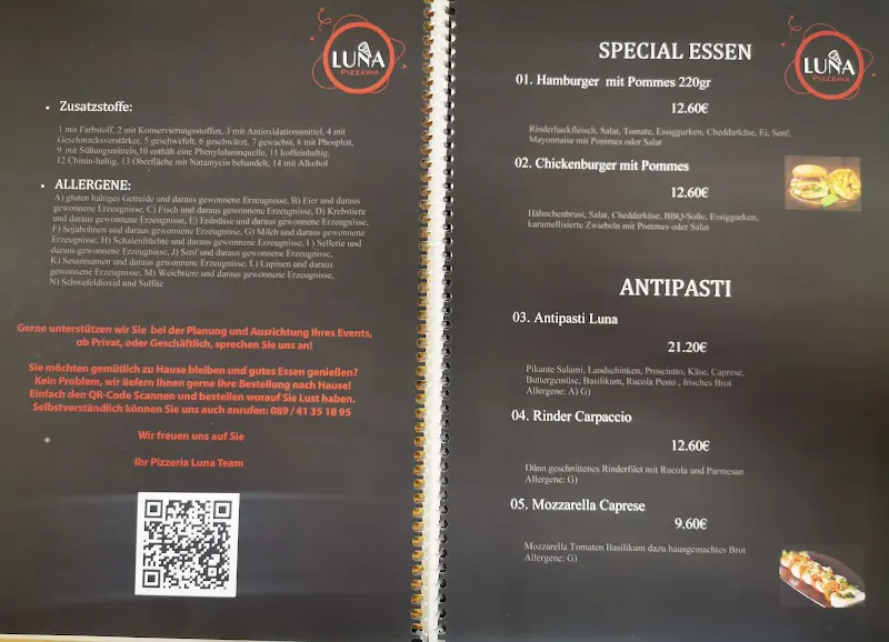 Menu_Ristorante Pizzeria LUNA Taufkirchen_Taufkirchen_immagine_2