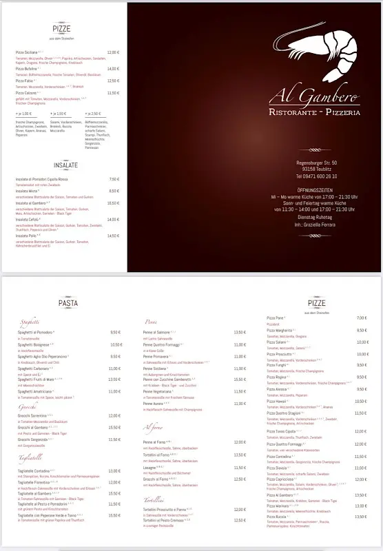 Menu_Ristorante Pizzeria Al Gambero_Teublitz_immagine_2