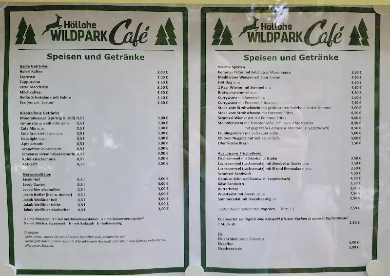 Menu_Wildpark-Café Höllohe_Teublitz_immagine_1