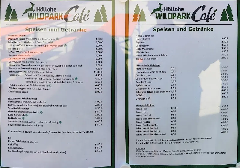 Menu_Wildpark-Café Höllohe_Teublitz_immagine_2