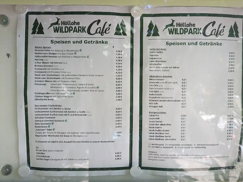Menu_Wildpark-Café Höllohe_Teublitz_immagine_3