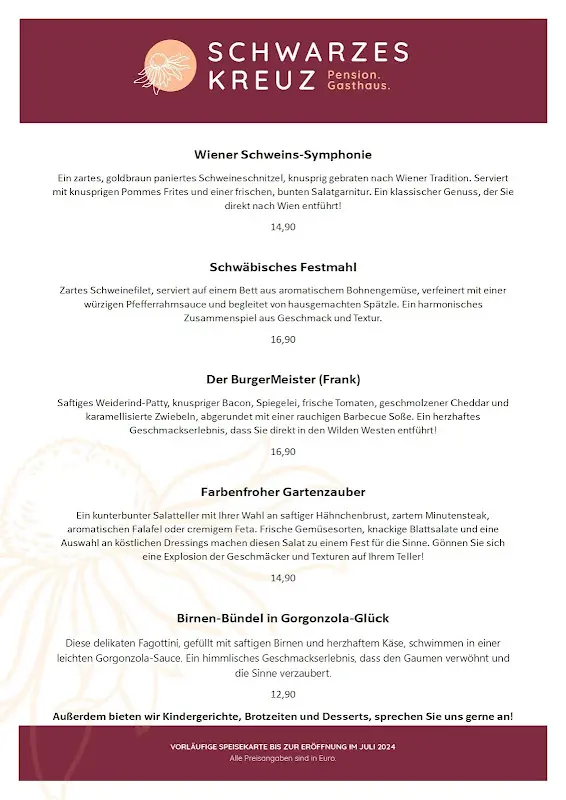 Menu_Schwarzes Kreuz · Gasthaus · Pension_Teuschnitz_immagine_1